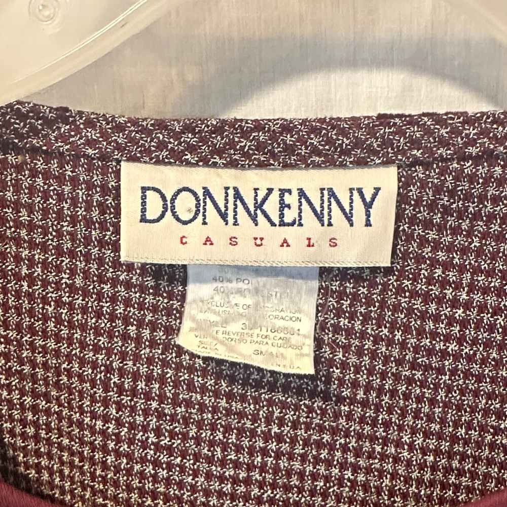 Donkenny Casuals Burgundy Checkered Top - Picture 2 of 4